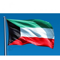 bulk promotion Kuwait country flag polyester fabric national Kuwait flag