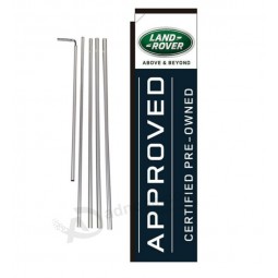 land rover CPO dealership 15' advertising rectangle banner flag w/ pole+spike