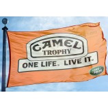 Camel Trophy Land Rover Flag Banner 3x5 ft British Car Rally Orange