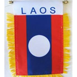 Polyester Laos National car hanging mirror flag