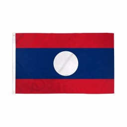 Outdoor Hanging Custom 3x5ft Printing Polyester Laos National Flag