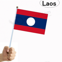 Fan Waving Mini Laos hand held national flags