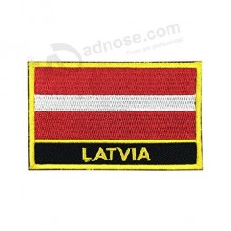 latvia flag patch/Sew-On morale patches by backwoods barnaby (latvian iron-On w/words, 2