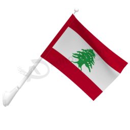Knitted polyester wall mounted Lebanese national flag