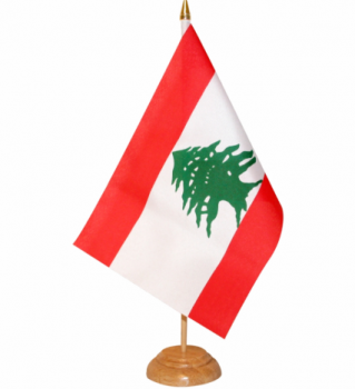 Hot selling Lebanon table top flag with wooden pole