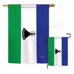 Breeze Decor S108288-P3 Lesotho Flags of The World Nationality Impressions Decorative Vertical House 28