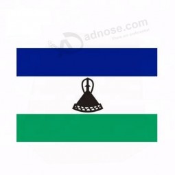 Polyester hand held car usage Lesotho flag banner