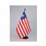 Silk Printing 68d Polyester Liberia Country Table Flag