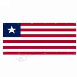 China supplier silk Screen Printing Liberia mesh flag for Sale