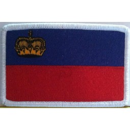 Liechtenstein Flag Embroidery Iron-on Patch Emblem White Border
