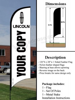 10Ft. Feather Flag - Lincoln (Custom) with high quality