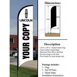 10ft. feather flag - lincoln (custom) with high quality