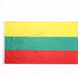 Durable polyester double stitched rectangle 3x5ft lithuania flag with 2pcs eyelets