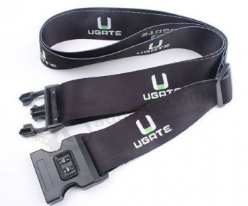 Wholesale Promotional Custom design logo polyester luggage belts with lock