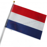 Digital Printing Plastic Pole Luxembourg Hand Held Stick Flag