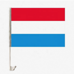 Factory sale car window Luxembourg flag with plastic pole