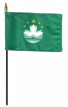 macau (macao) flag - rayon - 4'' x 6'' with high quality