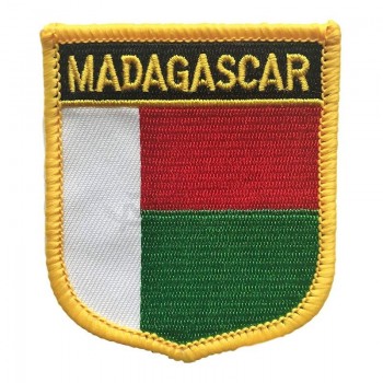 madagascar flag patch/international shield iron-On travel patches