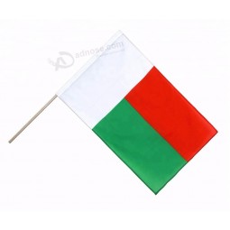 Factory custom cheap nation Madagascar hand flag with stick
