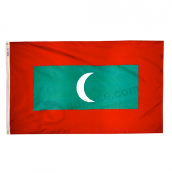 maldives national banner flag with brass grommets