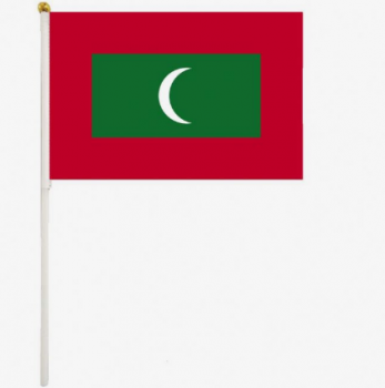 Wholesale Vivid Color Hand Held Maldives Flag