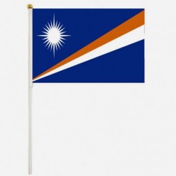 Vivid Color Marshall Islands Hand Held Flag For Event Celebration