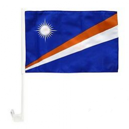 Promotional Marshall Islands National Car Flag with plastic pole
