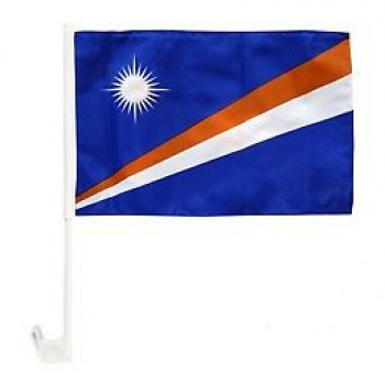 promotional marshall islands national Car flag with plastic pole