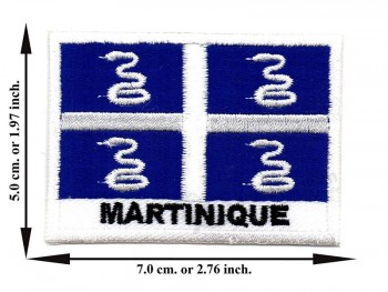 Powerwarauto Martinique Flag Travel Country Nation World Applique Embroidered Iron On Patch Crafts Sew DIY For Jeans T-Shirt Cap Bag