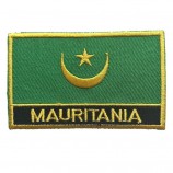 Mauritania Flag Patch/Embroidered Travel Patch Sew-On by Backwoods Barnaby (Mauritania Iron-On w/Words, 2