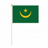 Outdoor Mauritania handwaving flag for football game