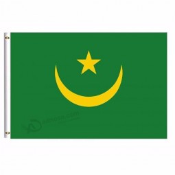 2019 bandera nacional de mauritania 3x5 FT 90x150cm banner 100d poliéster bandera personalizada arandela de metal