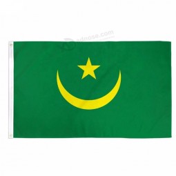Best quality 3*5FT polyester Mauritania flag with two eyelets