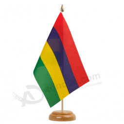 office polyester mauritius national desk table flag