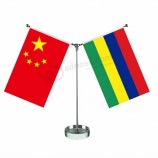 Metal Base Mauritius Table Desk Flag with stand