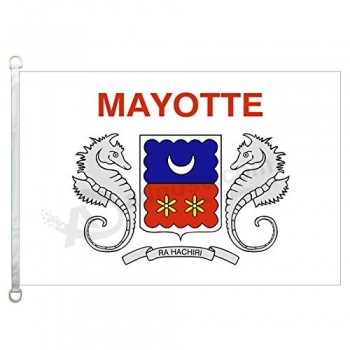 mayotte flags banner 3x5ft 100% polyester, 110gsm warp knitted fabric