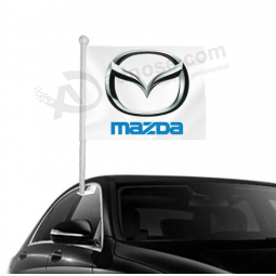 Printed Mazda Car Flag Knitted Polyester Mazda Logo Car Window Flag
