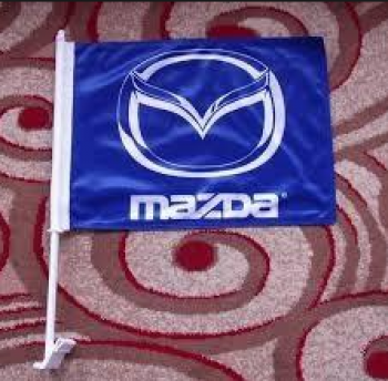 Sublimationsdruck billig benutzerdefinierte Autofenster Mazda Logo Flagge