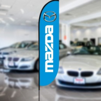 knitted polyester mazda logo swooper feather flag