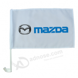 Custom printing knitted polyester Mazda car window flag