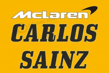 Großhandel benutzerdefinierte hochwertige Carlos Sainz McLaren Flagge 35x53 Zoll (90x135cm)