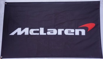 맥라렌 플래그 3x5 FT 90cmx150cm에 대한 새로운 검은 자동차 경주 플래그 배너