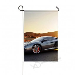 garden flag mclaren Mp4 12c sport Car supercar gray sunset 12x18 inches(without flagpole)