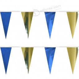 Wholesale custom high quality Blue and Gold String Pennants (60 ft.)
