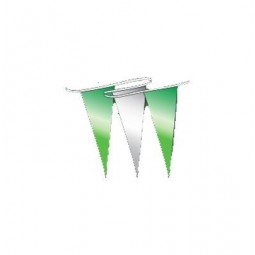 Brilliant Metallic Pennants Streamers 60' String (Green/Silver)