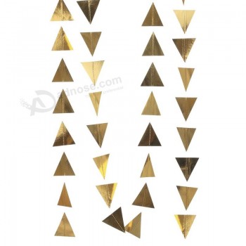 ling's moment gold triangle bunting garland geometric banner gilded triangle garland, tribal trend for nursery