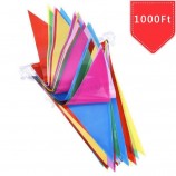 multicolor pennant banner bunting flags 1000 Ft for festival party celebration events and backyard picnics nylon fabric decorations flags