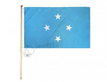 Hormiga empresas 5 'madera asta de bandera Kit soporte de montaje en pared 3x5 micronesia país poliéster bandera