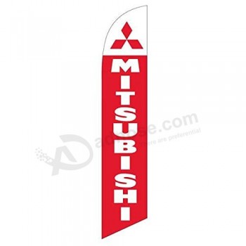 Kit de bandeira de penas de ações mitsubishi 12 pés com pólo e espigão