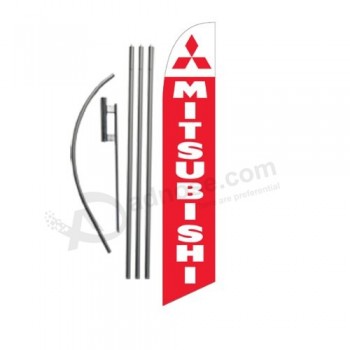 mitsubishi concesionario de automóviles publicidad pluma bandera swooper signo de bandera con kit de asta de bandera y estaca de tierra